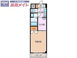ロイヤル江戸橋 1DKの間取図画像