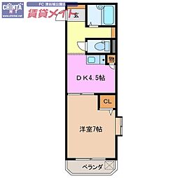 サンロイヤル東丸之内 1DKの間取図画像