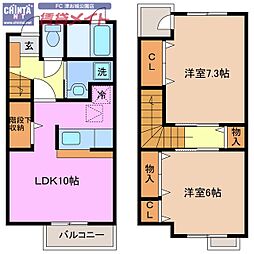 メゾンラルゴA 2LDKの間取図画像