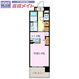 MKpromenade ワンルームの間取図画像