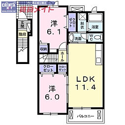 プルミエール 2LDKの間取図画像
