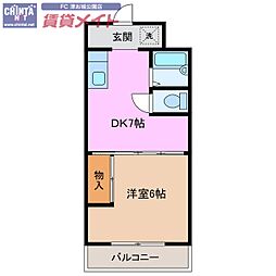 江戸宿阿部喜 1DKの間取図画像