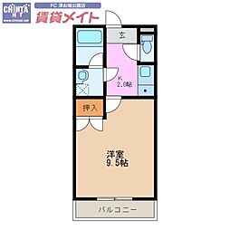 コーポバロン中野 1Kの間取図画像