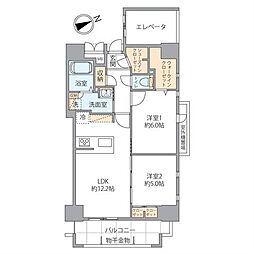 サンレリウス小倉駅南 2LDKの間取図画像