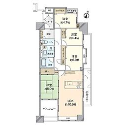 ヴェルデコート大蔵・西壱番館 4LDKの間取図画像