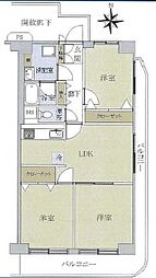 四条大宮グランドコーポ 3LDKの間取図画像