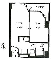 松石ビルディング 1LDKの間取図画像