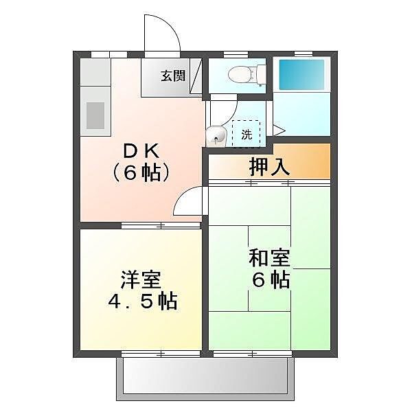 シティおかやま ｜広島県福山市南蔵王町5丁目(賃貸アパート2DK・2階・35.91㎡)の写真 その2