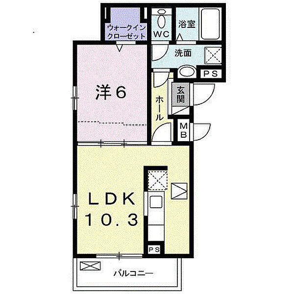 ハーバーランド　Ａ ｜広島県福山市新涯町4丁目(賃貸アパート1LDK・1階・40.13㎡)の写真 その2