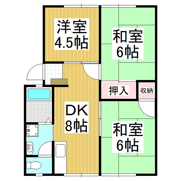KBS89 ｜長野県塩尻市大字広丘高出(賃貸アパート3DK・1階・51.79㎡)の写真 その2