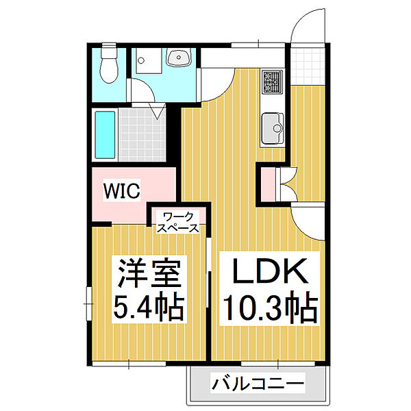 フレグランスリバティB棟 ｜長野県塩尻市大字広丘高出(賃貸アパート1LDK・2階・38.83㎡)の写真 その2