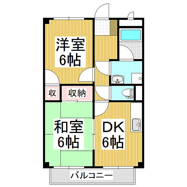 サープラスひまわり ｜長野県塩尻市大字広丘吉田(賃貸アパート2DK・2階・44.72㎡)の写真 その2