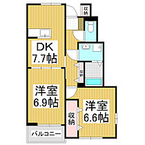 長野県松本市波田（賃貸アパート2DK・1階・51.05㎡） その2