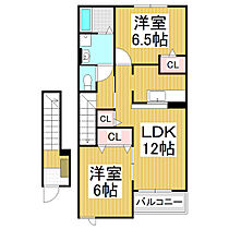 長野県松本市波田（賃貸アパート2LDK・2階・58.86㎡） その2