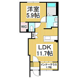メゾン・杉山 1LDKの間取図画像