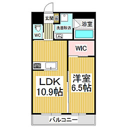 マンションブロッサム 1LDKの間取図画像