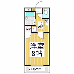 アビタシオンラフィネ 1Kの間取図画像
