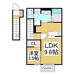 Adesso東銀座 1LDKの間取図画像