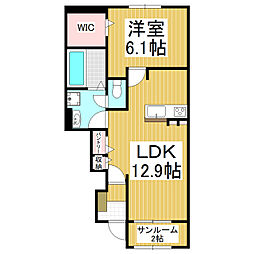 ソッフィオーネ1 1LDKの間取図画像