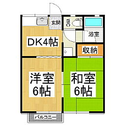 パルシャイン道西 2Kの間取図画像