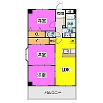 センチュリー中央 105 ｜ 福岡県久留米市中央町16番地30（賃貸マンション3LDK・1階・65.65㎡） その2