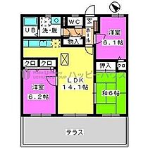 グラン・シャリオ 102 ｜ 福岡県筑紫野市筑紫駅前通１丁目150-2（賃貸マンション3LDK・1階・70.56㎡） その2