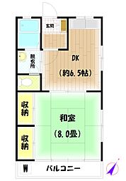 パークハイム上鷺 1DKの間取図画像