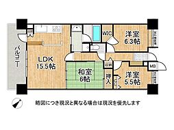 オーズタウンセンタースクエア3番館 3LDKの間取図画像