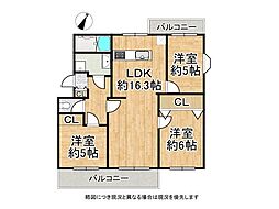 名谷25団地101号棟 3LDKの間取図画像