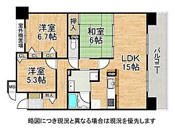 西神南ヒルズ6番館 3LDKの間取図画像