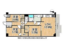藤和明石公園ハイタウン2号棟　中古マンション 3LDKの間取り