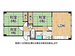 ハイラーク明石 3LDKの間取図画像