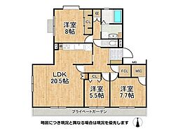 ベルエール西神南23番館 3LDKの間取図画像