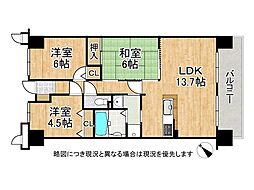 サーパス明石土山 3LDKの間取図画像
