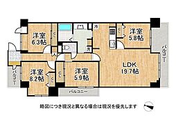 エリオ西神南1B号棟 4LDKの間取図画像