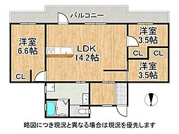 ウェル・メロード狩場台5号棟 3LDKの間取図画像