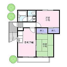 ボンワット 2DKの間取図画像