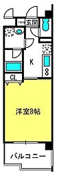 AURA STELLA SHIMURA 3階1Kの間取り