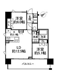 藤和シティホームズ北浦和駅前通り 10階2LDKの間取り