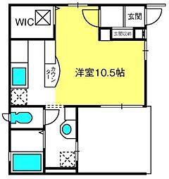 アーバンコート沙羅 2階ワンルームの間取り
