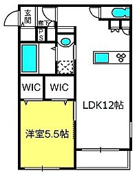 ｅｃｌａｔ 1階1LDKの間取り