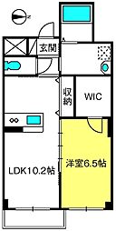 Luminous coat 2階1LDKの間取り