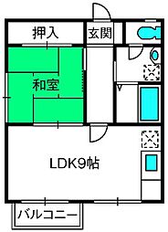 コーポ南鳳台 1LDKの間取図画像