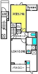 さいたま市西区大字内野本郷アパート 1LDKの間取図画像