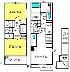 ライカム弐番館 2LDKの間取図画像