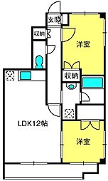 オーネスト 2LDKの間取図画像
