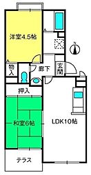 ピュアコート参番館 2LDKの間取図画像