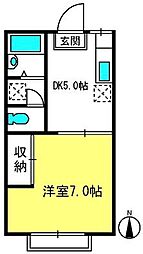 エスパスホマーA 1DKの間取図画像