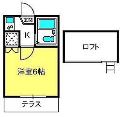 ソレイユ新座 1Kの間取図画像