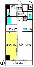 エルフローレ 1LDKの間取図画像